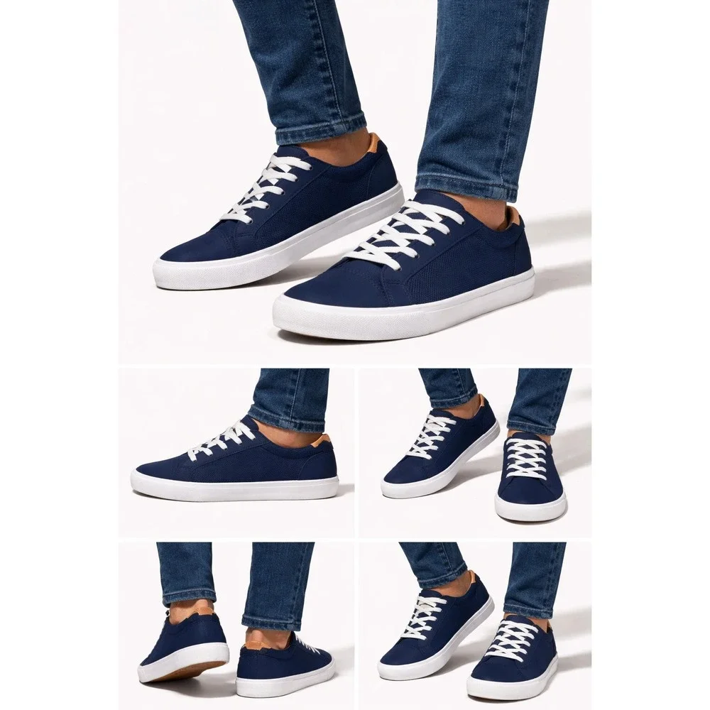 Lucky Brand Mens Navy Blue Mesh Low Top‎ Sneakers Navy  New Size 9